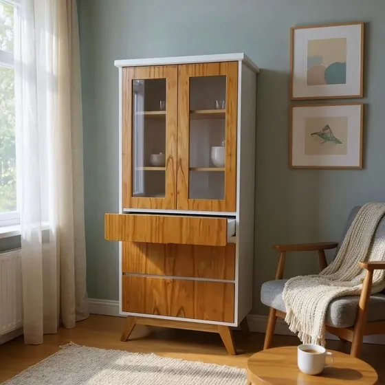 Vajillero/cristalero Vitrina Mueble Paraíso Nórdico Laqueado