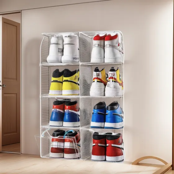 Caja Organizadora De Zapatos Set X2 Banhaus Apilable Premium