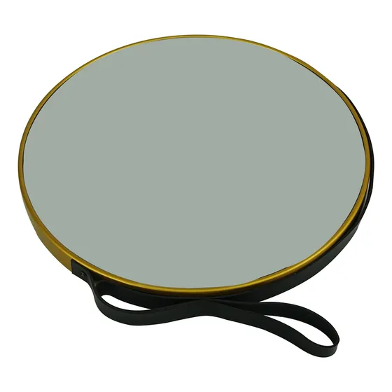 Espejo Decorativo Encanto Colgante Pared Circular 40cm Marco Dorado