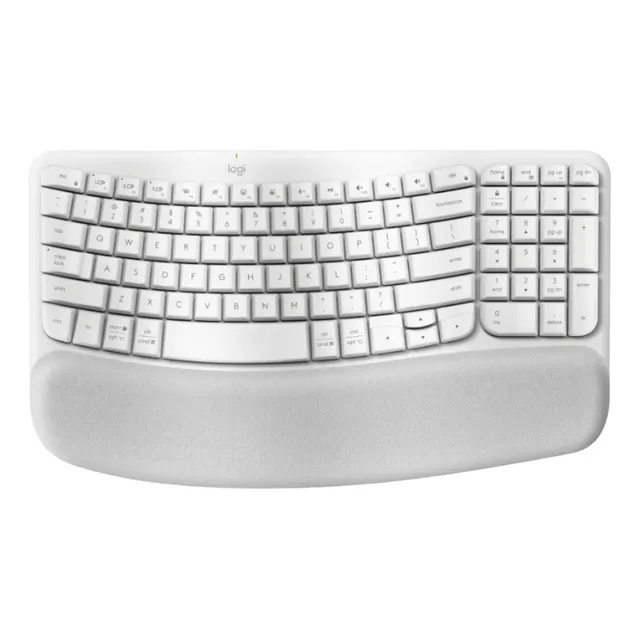 Teclado Inalámbrico Ergonómico Logitech Wave Kyes Blanco