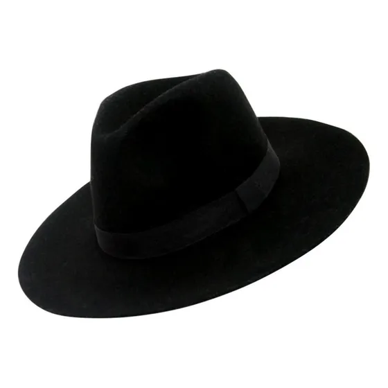 Chapéu De Feltro Unissex Aba Reta Com Ajuste Fedora