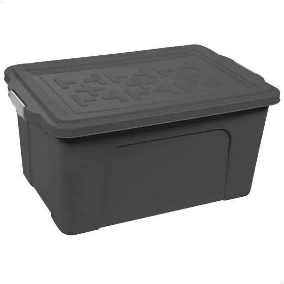 Caixa Organizadora Multiuso Container 70 Litros Branco Cor Preto Lisa