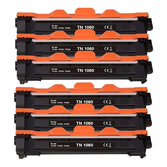 Kit 6 Toners Tn 1060 Hl 1110 1112 1202 1212 Dcp1602 1617nw Tinta Preto