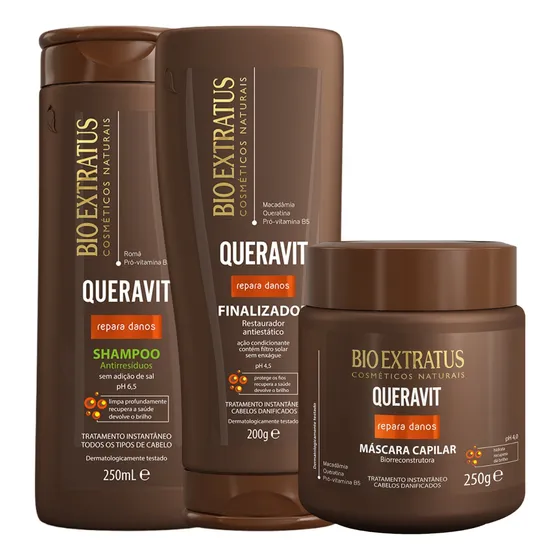 Kit Queravit Bio Extratus Sh Antirresiduos Masca Finalizador