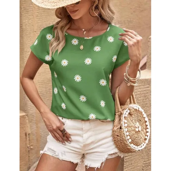 Blusas Tela Fresca  Talla S Estampados Dama Nuevo Shein