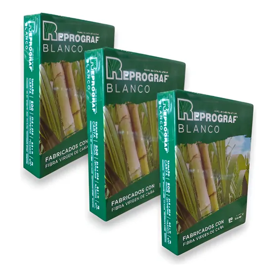 Pack De 3 Resma Tamaño Carta Reprograf 500 Hojas De 75g