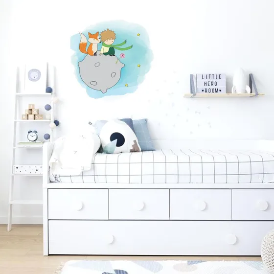 Vinilo Impreso Principito Principe Acuarela Pared -  50 Cm 