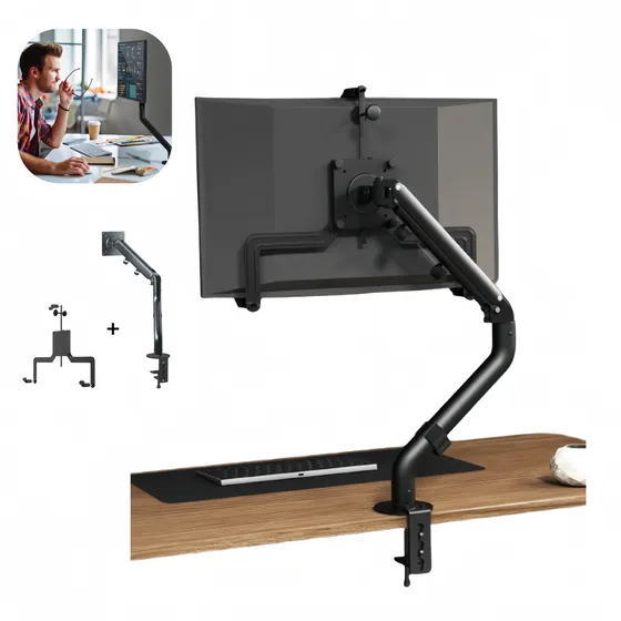 Suporte De Parede C/pistão A Gás Para Monitor De 17 A 35 