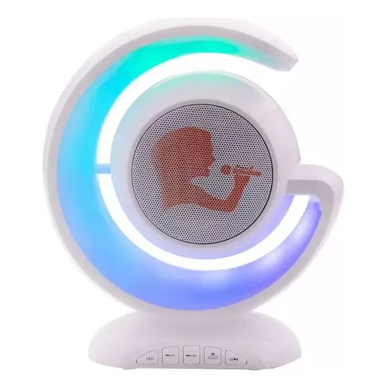 Parlante Con Forma G Rgb Con Microfono Color Blanco