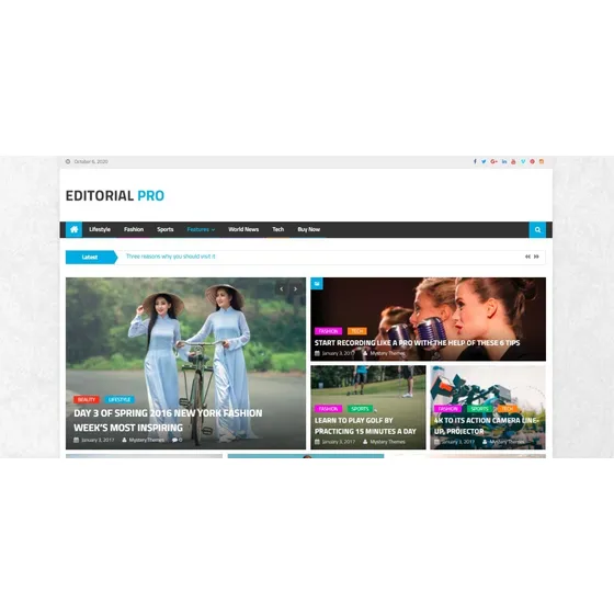 Plantilla Template Wordpress Editorial Revista Creativa
