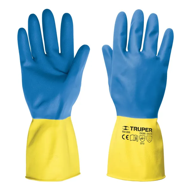 Guantes Látex Reforzado Para Limpieza 8 Talla M, Truper