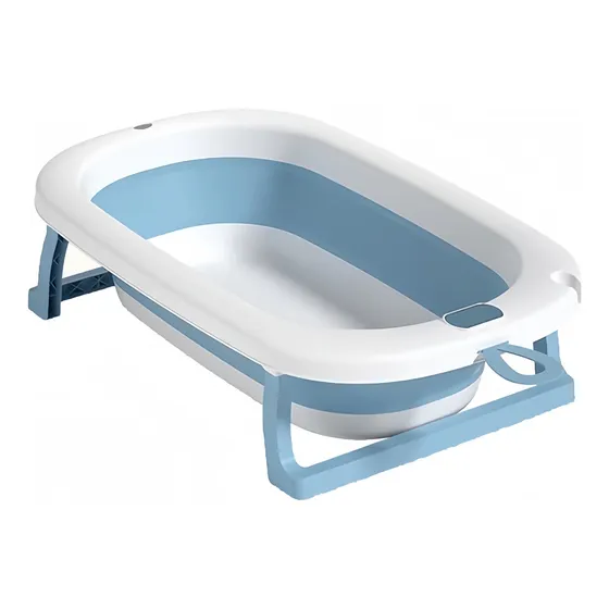 Bañera Bebe Plegable 68cm*41cm*22cm Tina De Baño Para Bebe Azul Lisa