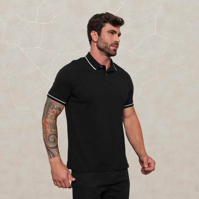 Camisa Polo Masculina 100% Algodão Piquet Duplo Premium Camisa Polo Masculina 100% Algodão Piquet Duplo Premium