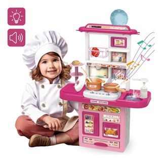 Cozinha Infantil De Brinquedo Kit Completo Sai Água E Som Cozinha Infantil De Brinquedo Kit Completo Sai Água E Som