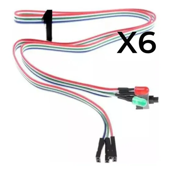 Cables Botón Sw Encendido Power Con Led Para Pc