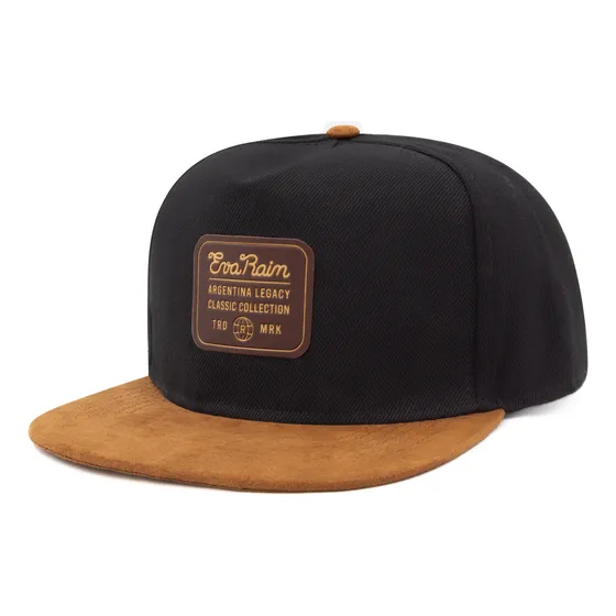 Gorra Snapback Negro Flat Gabardina Lisa Original Eva Rain®