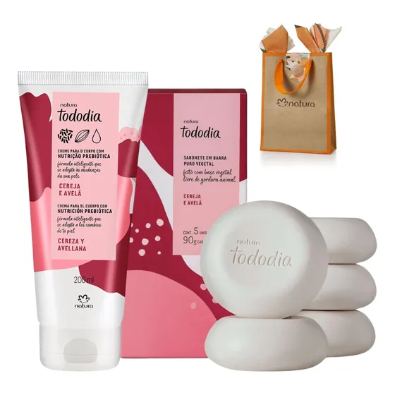 Kit Presente Sabonete Natura Tododia Cereja E Avelã