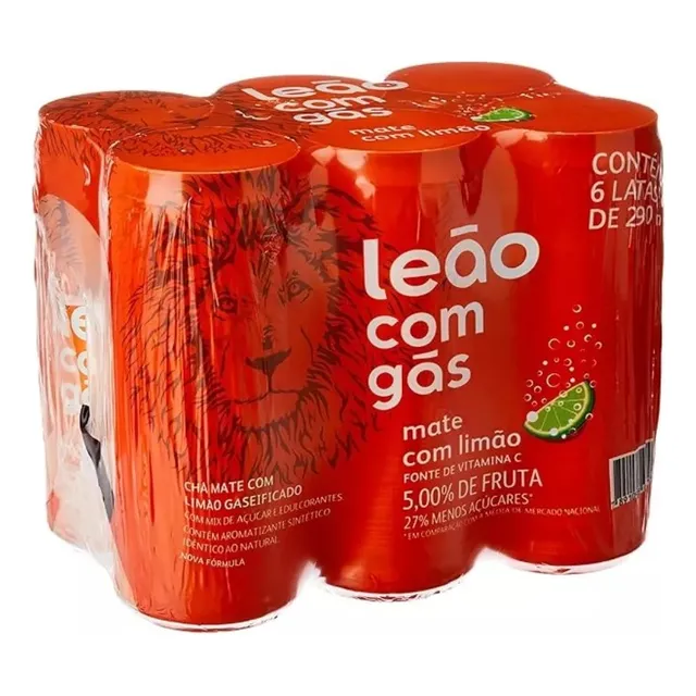 Chá Leão Ice Tea Limão Com Gás 6x290ml