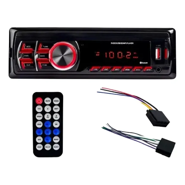 Autoradio Fijo Bluetooth Radio Fm Usb Sd Auxiliar 60w X4