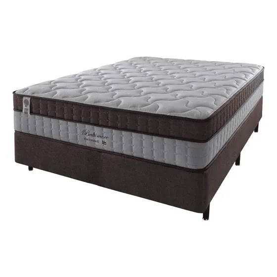 Conjunto Cama Box Casal Molas Ensacadas Sup 200 Kg Baltimore