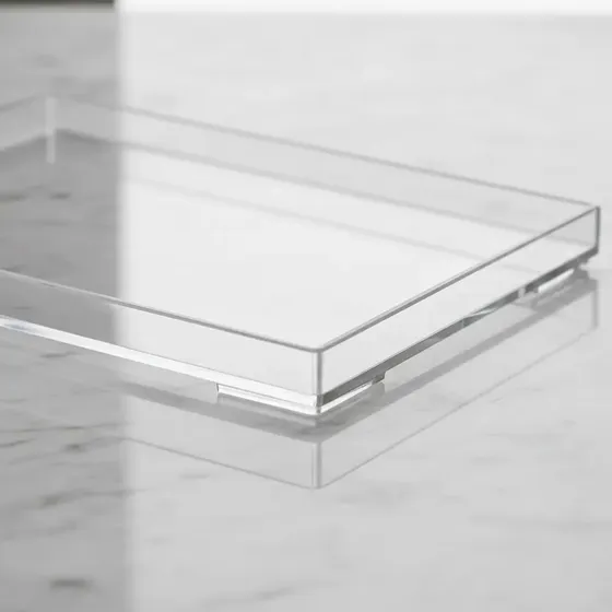 Bandeja Acrilico Organizador Maquiagem Lavabo Banheiro Bares Cor Cristal