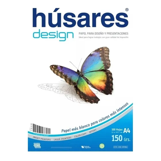 Resma Papel Husares Design A4 X100 Hojas 150gr Color Blanco