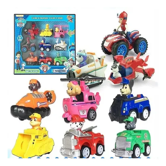 Paw Patrol Patrulla Canina Vehículos Friccion Muñecos Set X9