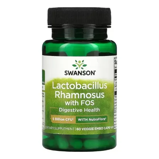 Swanson Lactobacillus Rhamnosus con Fos 5 mil millones de UFC 60 cápsulas | Cuotas sin interés