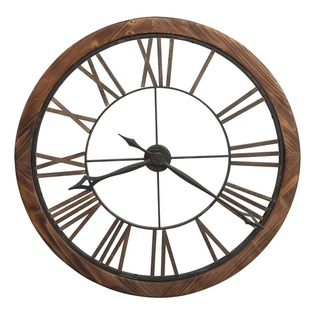 Reloj Pared 625-623 Metal Madera Gran Tamaño Movimiento