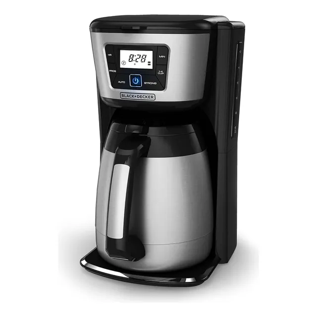 Cafetera Térmica De 12 Tazas, Negra/plateada, Cm2035b