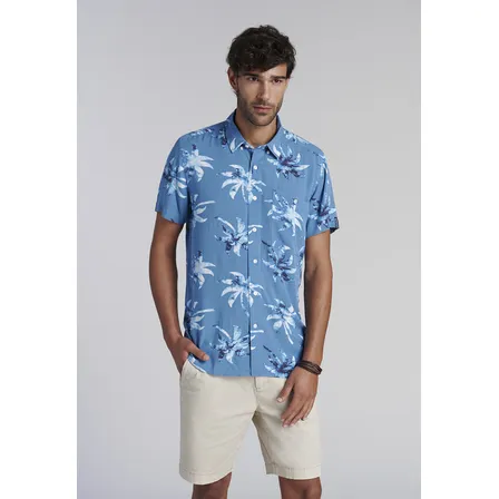 Camisa Estampada Bristol Fj Azul Ss2025 Ferouch