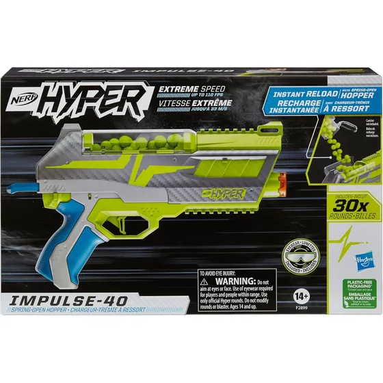 Nerf Hyper Impulse-40 Blaster Con 30 Recargas