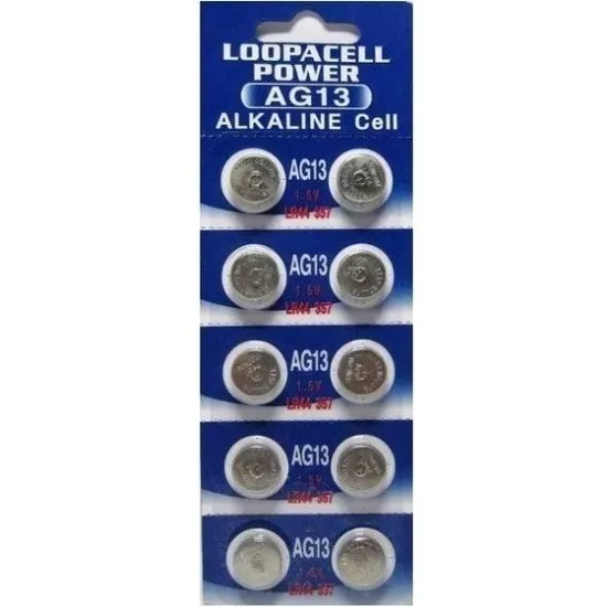 Pila Bateria Alkalina Ag13 Lr44 A76 357 10 Unidades Relojes