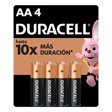 Pila Duracell Aa, (4 Pilas, Batería Doble A, Dura Más)