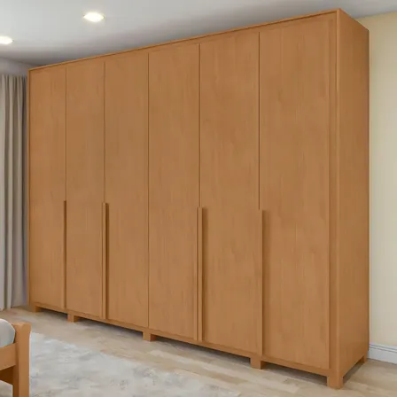 Guarda Roupa 6 Portas S/ Espelho Easy Space Amendoa Clean