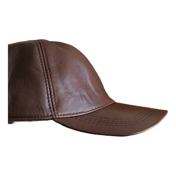 Gorra De Cuero Natural  Legitimo. Nuevas,color Marron Oscur.