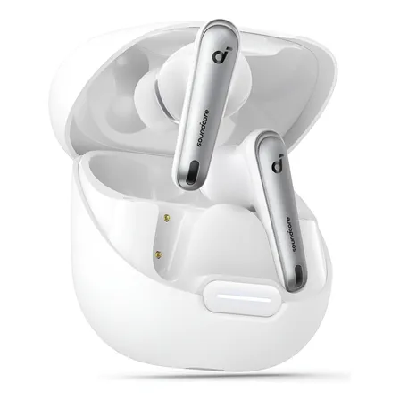 Fone De Ouvido In Ear Soundcore By Anker Liberty 4 Nc Anc Redução De Ruído 98,5% Cancelamento Adaptativo Bluetooth 5.3 Drivers De 11mm Áudio Hi-res Ldac 50h De Bateria Carregamento Sem Fio Cor Branco