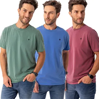 Kit 3 Camisetas Masculino Estonada Premium AlgodĂŁo Marmoriza Kit 3 Camisetas Masculino Estonada Premium AlgodĂŁo Marmoriza