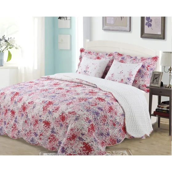 Cubrecama Quilt Con Corderito Estampado 2 1/2 Plaza