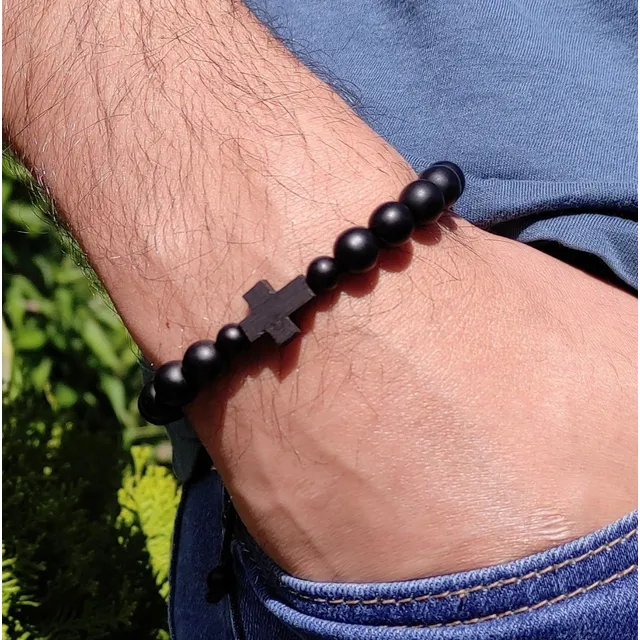Pulsera Para Hombre, Caballero, Piedras Naturales, Ajustable