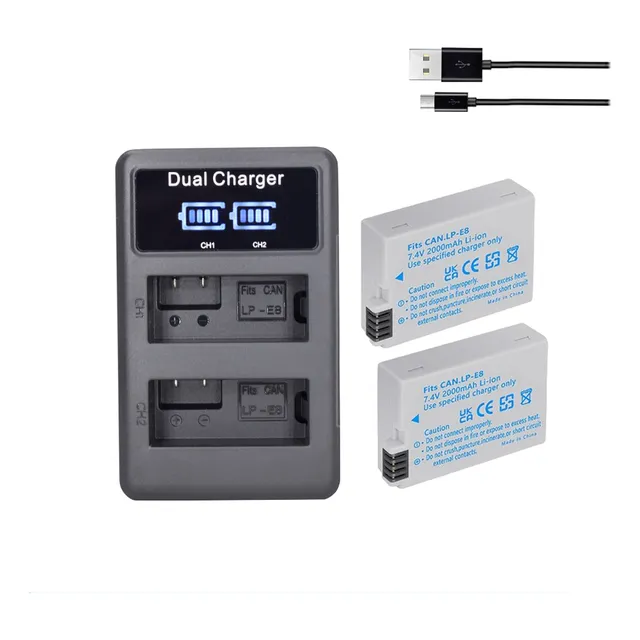 Cargador+2 Baterías Lp-e8 Canon T2i T3i T4i T5i 700d 500d