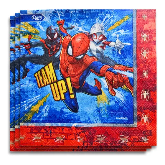 Set 12 Servilletas Spiderman 33x33cm Para Cumpleaños Louicid