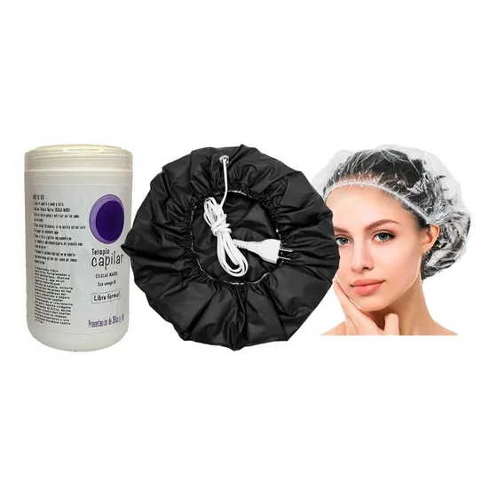 Gorro Térmico Eléctrico + Gorro De Ducha + Celulas Madre 1kg