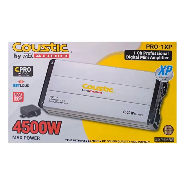 Amplificador De 1 Canal Clase D Coustic Pro-1xp 4500w Max Color Plateado