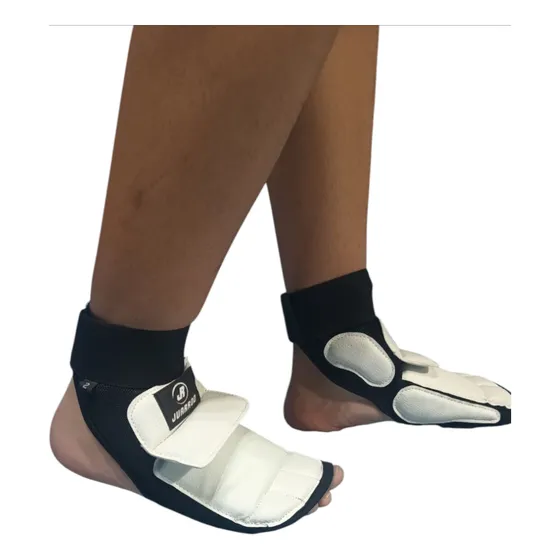 Protector De Pie Empeinera Taekwondo Negra Con Blanco Talle 2