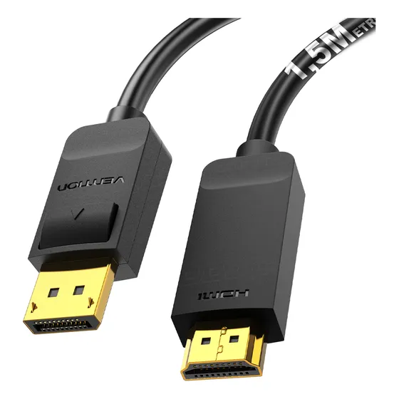 Cabo Displayport Para Hdmi 4k Uhd Dp To Hdmi Vention 1,5m