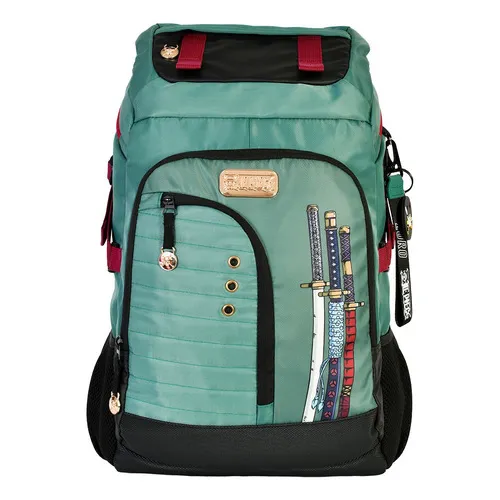 Mochila Urbana One Piece Zoro para Hombre Color Verde Lisa 35L