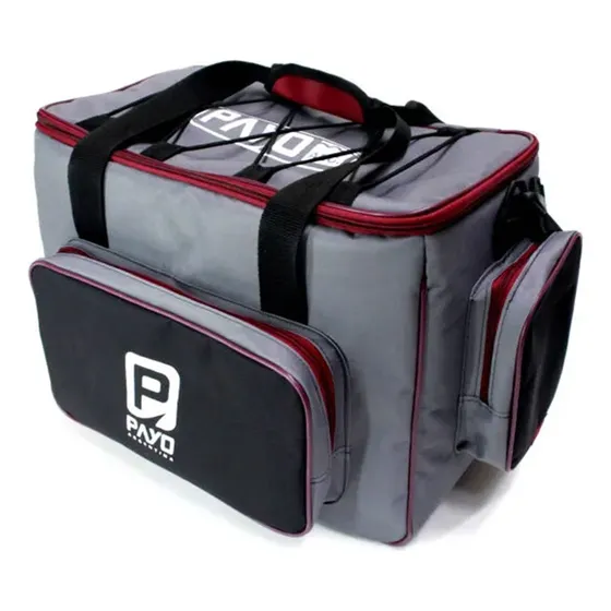 Bolso Pesca Payo Lineas Pejerrey Reels Señuelos Bolsillos Color Gris Bordo