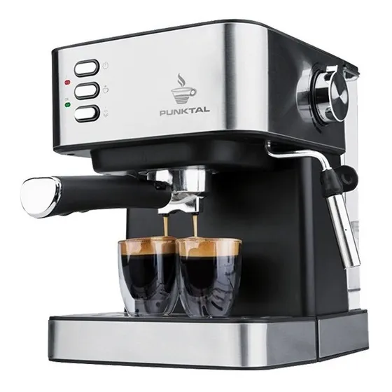 Punktal Pk-542 Cafetera Expresso Automática Acero Inox 15 Bares 850w 1.6 Lts. Vaporizador Espumador.