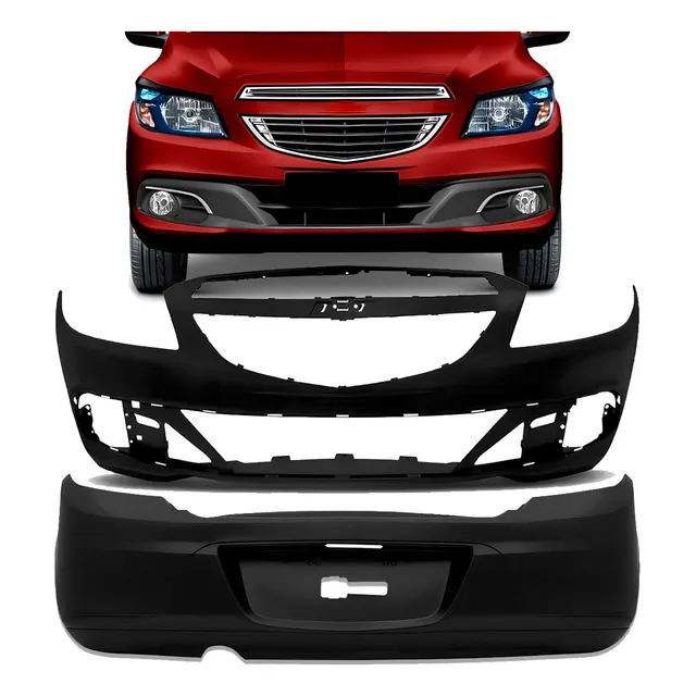 Par Parachoque Onix Lt Ltz 2013 2014 2015 2016 Preto Liso